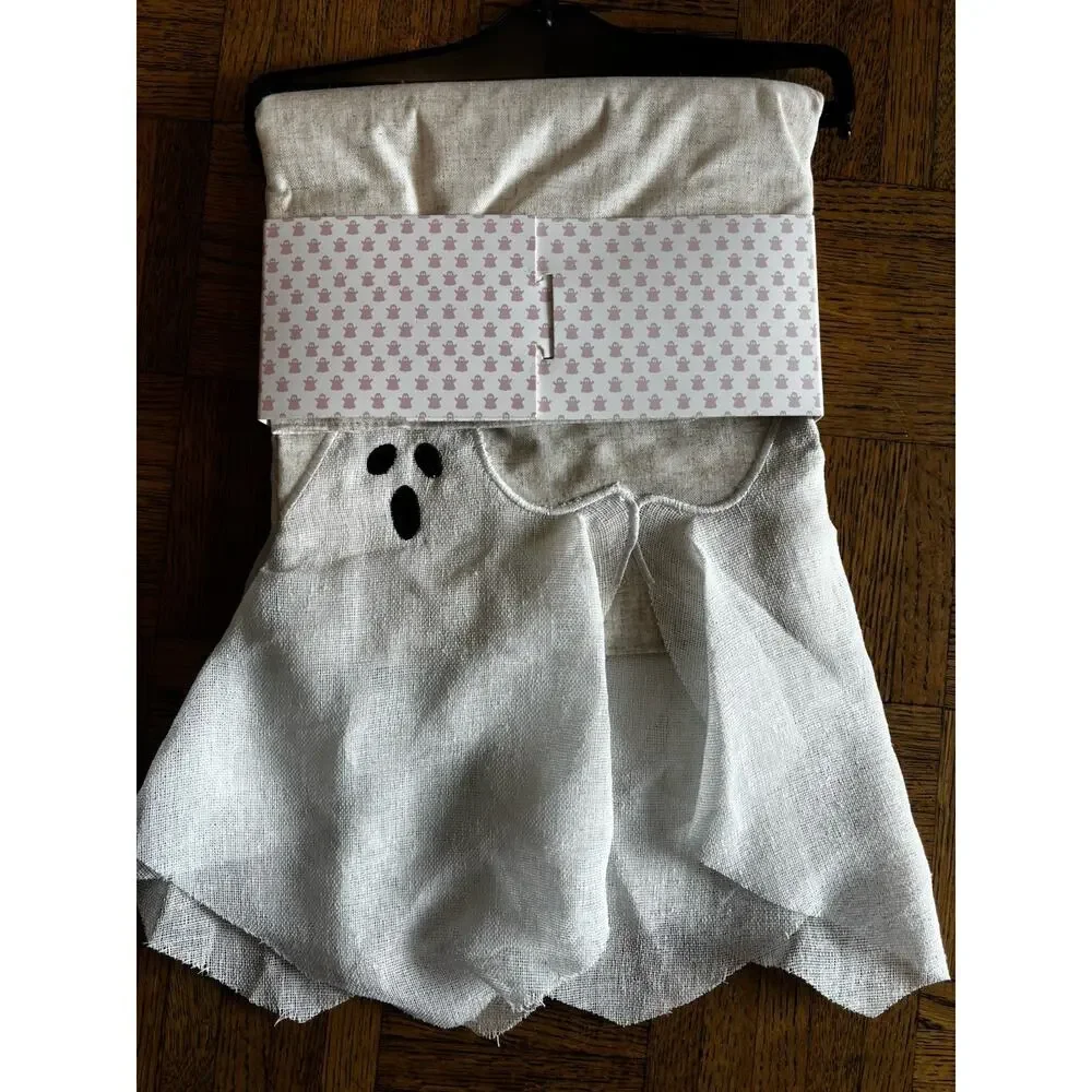Cupcakes and Cashmere Ghost Mantle Scarf Cover Halloween Spooky Neutral Linen